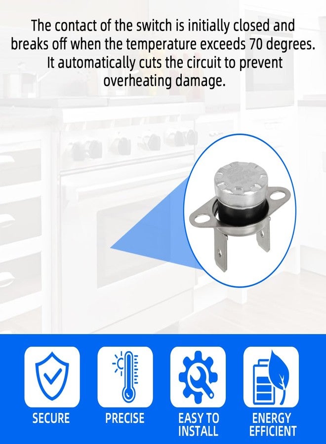 MOTOQUEEN for GE Microwave Oven KSD201 70C Thermostat Thermal Fuse Switch, Temperature Control Switch - Normally Closed - Image 3